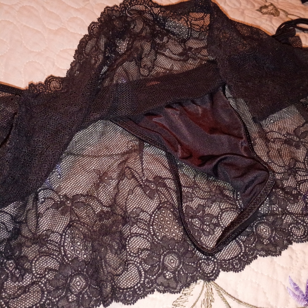 Vintage Victoria Secret VS Y2K Thong Mini Skirt Lingerie Pantie String Lace